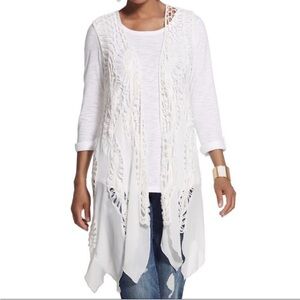 NWOT Chico's Mimi Chiffon and Macrame Vest